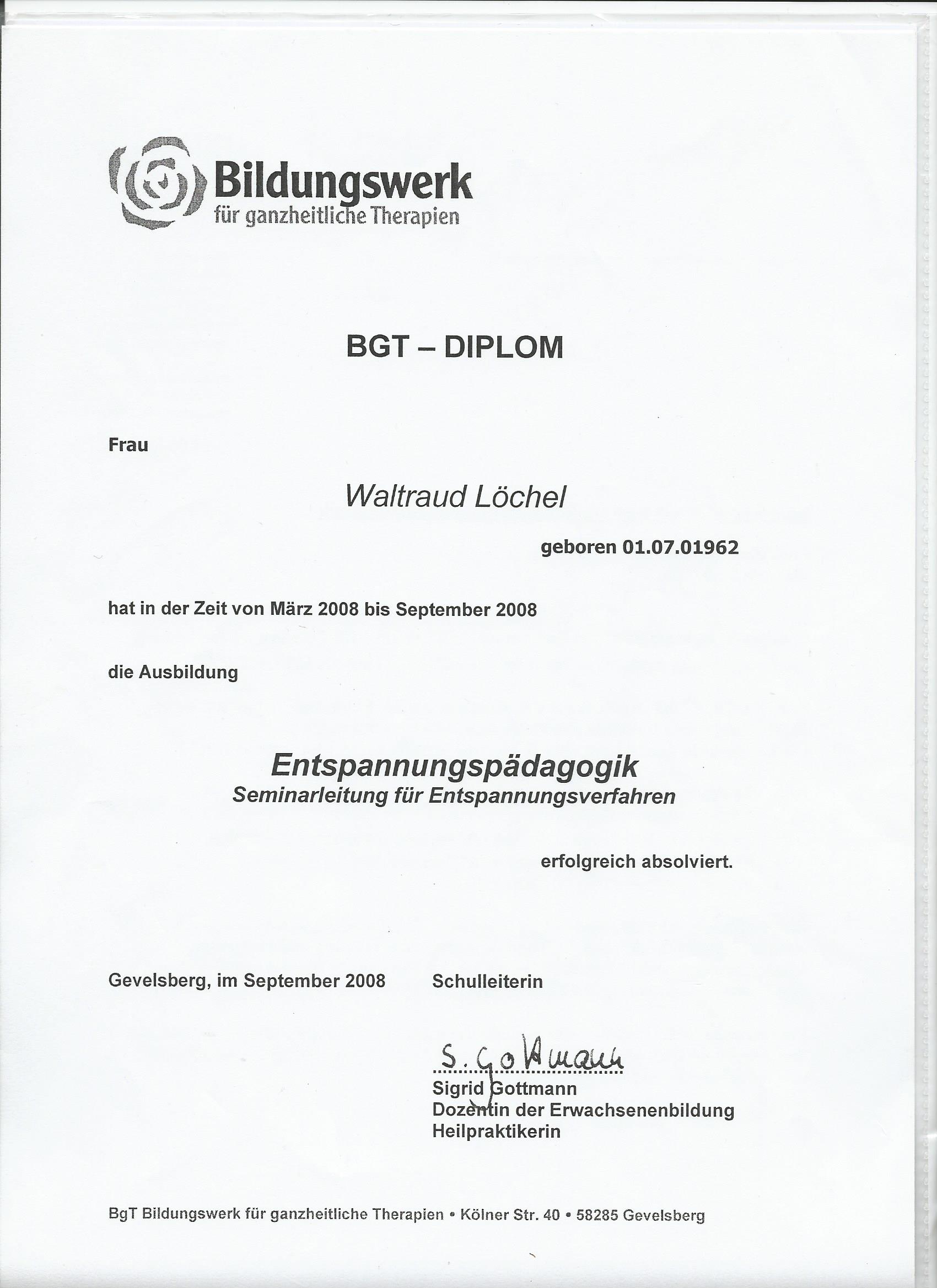 Diplom Entspannungspädagogin